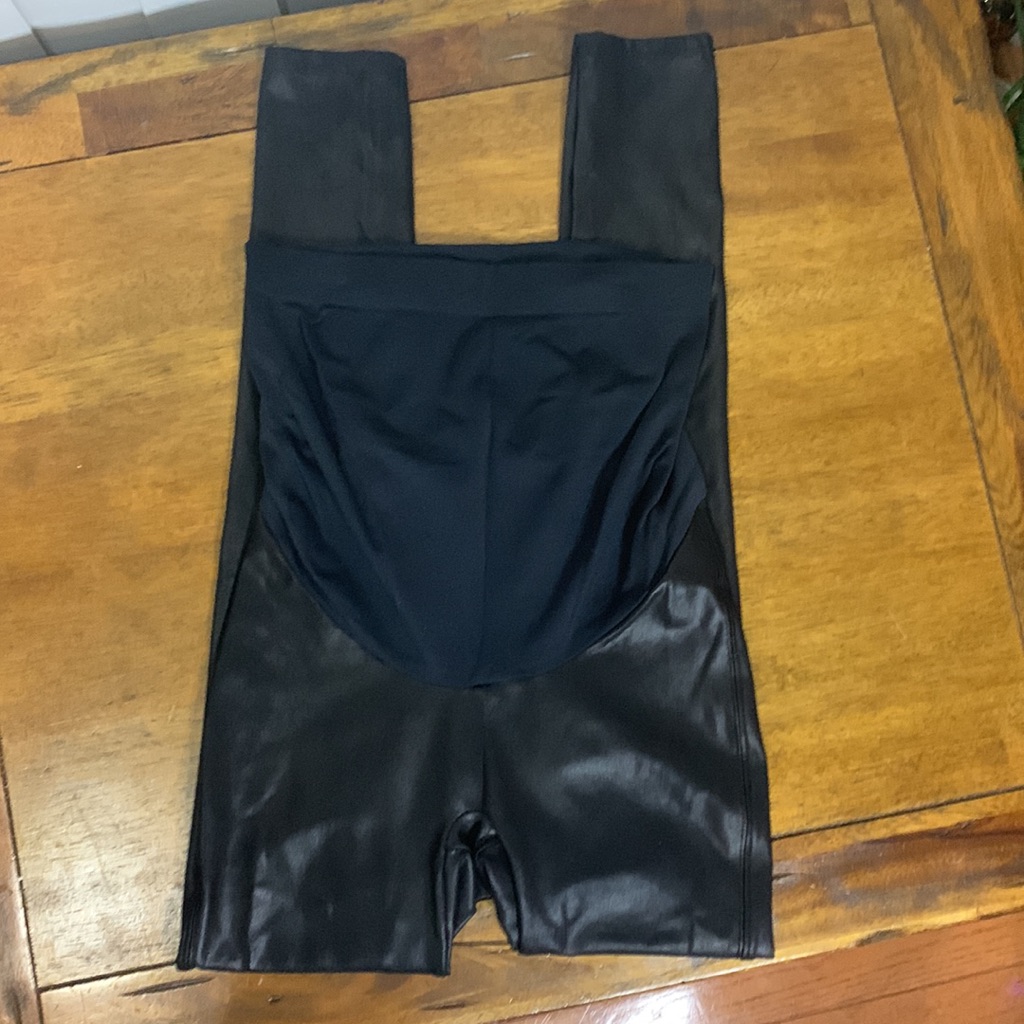 Spanx Mama Faux Leather Leggings Size M
